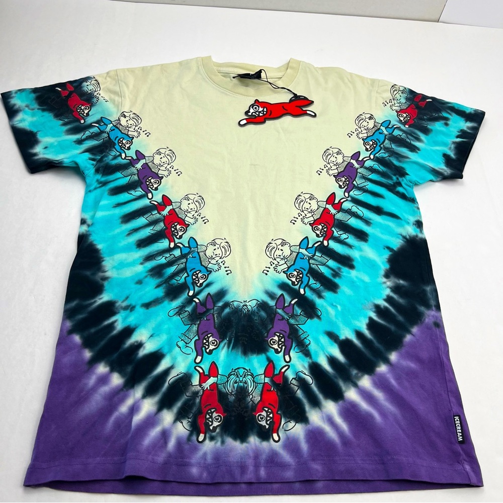 IceCream Grateful Dead T-Shirt Pharrell Williams‎ Tie Dye Men Medium NEW *FLAWED